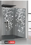 PARAVAN DUS CU USA GLISANTA GRI FULL INOX