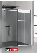 PARAVAN DUS CU USA GLISANTA GRI FULL INOX