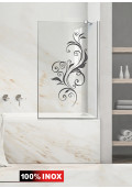Paravan cada, model Swirly, culoare decor: negru