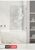 Paravan cada, model Swirly, culoare decor: alb