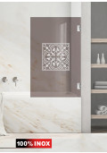 Paravan cada sticla bronz, model Vintage culoare alb