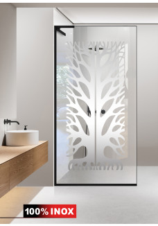 PARAVAN DUS FLOAT NEGRU INOX