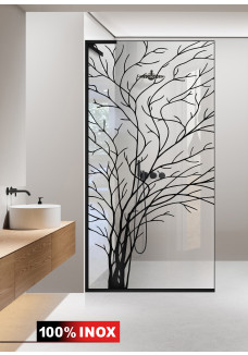 PARAVAN DUS FLOAT NEGRU INOX