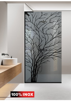 PARAVAN DUS GRI NEGRU INOX