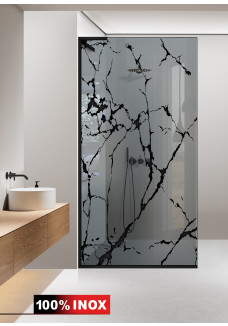 PARAVAN DUS GRI NEGRU INOX