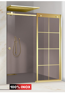 PARAVAN DUS BRONZ FULL INOX AURIU