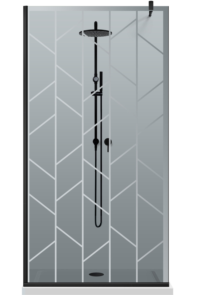 PARAVAN-DUS-WALK-IN-ARTDECO-G8-NEGRU