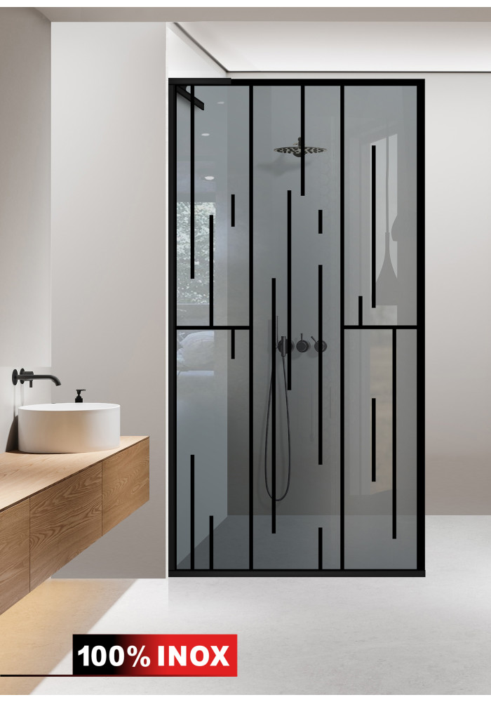 PARAVAN DUS GRI NEGRU INOX