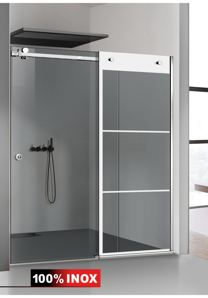 PARAVAN DUS GRI FULL INOX