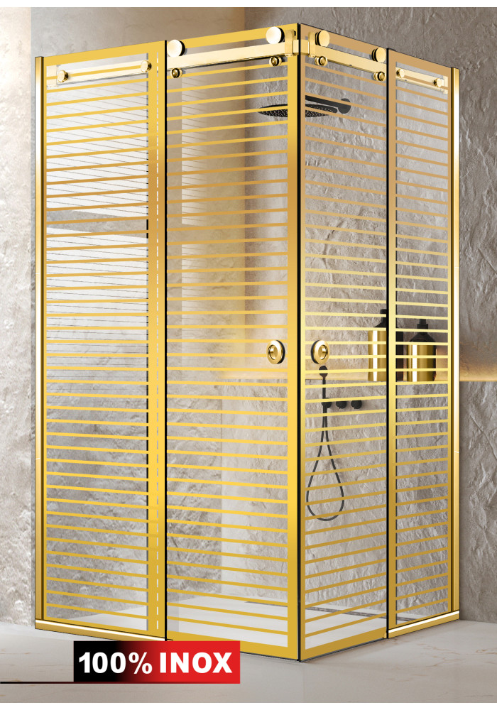 CABINA DUS GLISANT FULL INOX AURIU MORIS AURIU