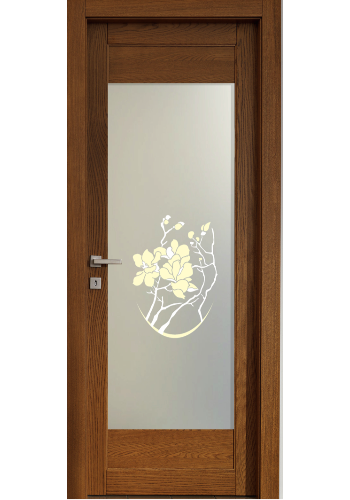Geam decorativ sablat pt. usa interioara Magnolia