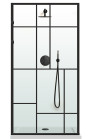 PARAVAN DUS FLOAT NEGRU FULL INOX
