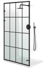 PARAVAN DUS FLOAT NEGRU FULL INOX