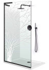 PARAVAN DUS FLOAT NEGRU INOX FULL