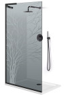 PARAVAN DUS STICLA GRI NEGRU FULL INOX