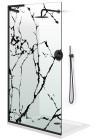 PARAVAN DUS FLOAT NEGRU FULL INOX
