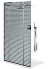 PARAVAN DUS GRI NEGRU INOX FULL