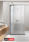 PARAVAN DUS FLOAT NEGRU INOX