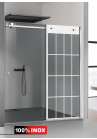 PARAVAN DUS GLISANT GRI FULL INOX
