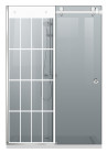PARAVAN DUS GLISANT GRI FULL INOX