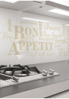 Sticla vopsita bucatarie BON APPETIT